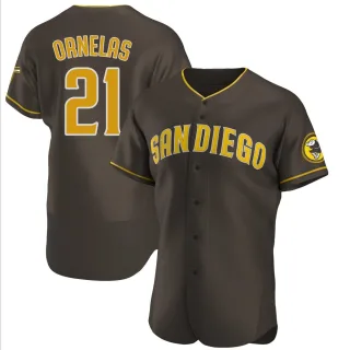 Men's Authentic Brown Tirso Ornelas San Diego Padres Road Jersey