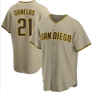 Men's Replica Sand/Brown Tirso Ornelas San Diego Padres Alternate Jersey