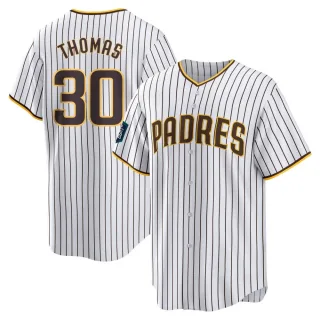 Men's Replica White Derrel Thomas San Diego Padres 2024 World Tour Seoul Series Home Jersey