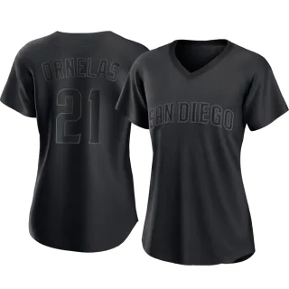 Women's Authentic Black Tirso Ornelas San Diego Padres Pitch Fashion Jersey