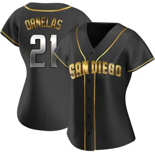 Women's Replica Black Golden Tirso Ornelas San Diego Padres Alternate Jersey