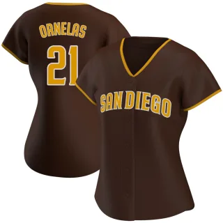 Women's Replica Brown Tirso Ornelas San Diego Padres Road Jersey