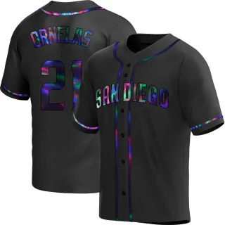 Youth Replica Black Holographic Tirso Ornelas San Diego Padres Alternate Jersey