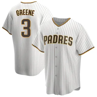 Youth Replica White/Brown Khalil Greene San Diego Padres Home Jersey