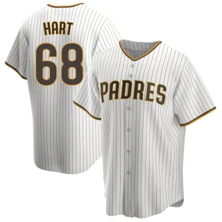 Youth Replica White/Brown Kyle Hart San Diego Padres Home Jersey