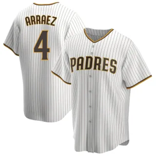 Youth Replica White/Brown Luis Arraez San Diego Padres Home Jersey
