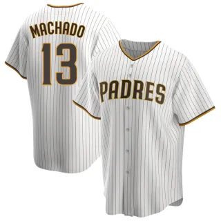 Youth Replica White/Brown Manny Machado San Diego Padres Home Jersey