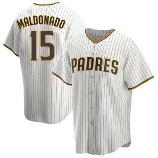 Youth Replica White/Brown Martin Maldonado San Diego Padres Home Jersey