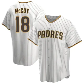 Youth Replica White/Brown Mason McCoy San Diego Padres Home Jersey