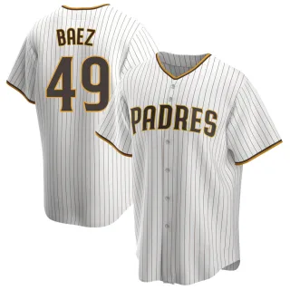 Youth Replica White/Brown Michel Baez San Diego Padres Home Jersey