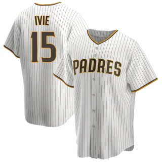 Youth Replica White/Brown Mike Ivie San Diego Padres Home Jersey