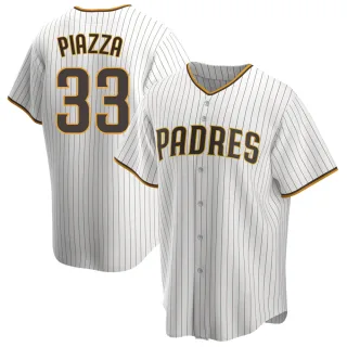 Youth Replica White/Brown Mike Piazza San Diego Padres Home Jersey