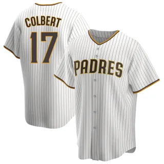 Youth Replica White/Brown Nate Colbert San Diego Padres Home Jersey