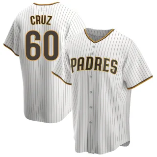 Youth Replica White/Brown Omar Cruz San Diego Padres Home Jersey