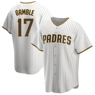 Youth Replica White/Brown Oscar Gamble San Diego Padres Home Jersey