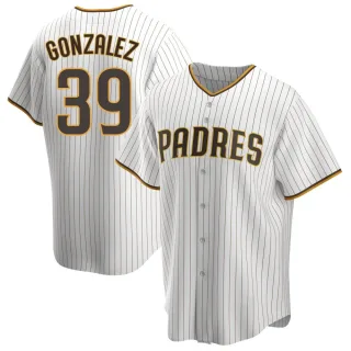 Youth Replica White/Brown Oscar Gonzalez San Diego Padres Home Jersey