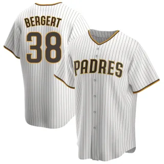 Youth Replica White/Brown Ryan Bergert San Diego Padres Home Jersey
