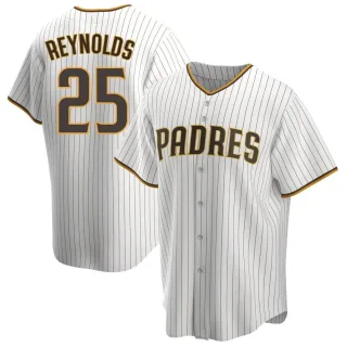 Youth Replica White/Brown Sean Reynolds San Diego Padres Home Jersey