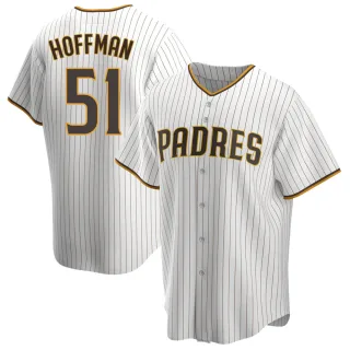 Youth Replica White/Brown Trevor Hoffman San Diego Padres Home Jersey